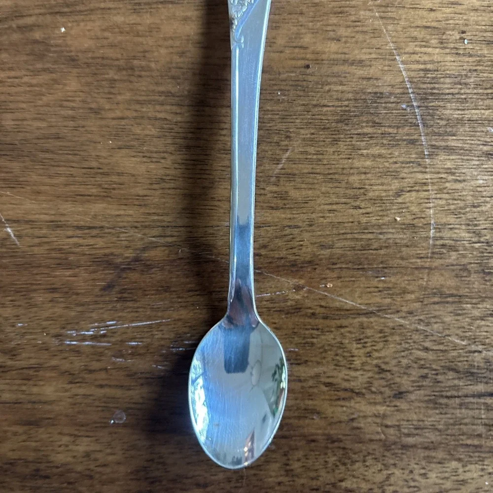 Vintage GERBER Baby Spoon Winthrop Silver Plate Long Handled Baby Face Spoon New